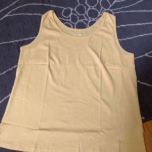 COPY - 2X lands end tank top in pale yellow